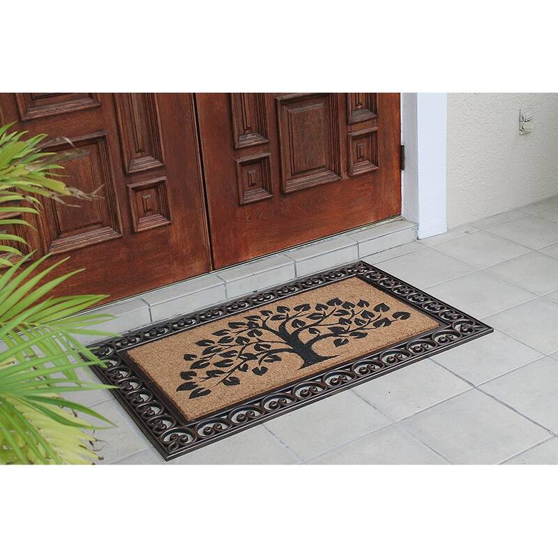 Paisley Border Hand Finished Rubber and Coir Tree of Life Large Double